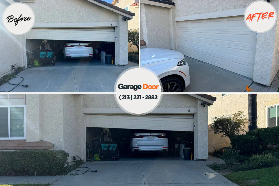 Before and after: garage door repair 27920